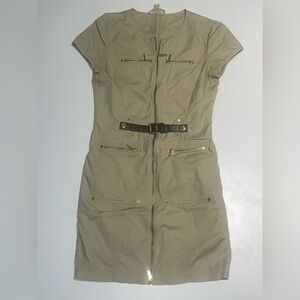 Michael Kors Tan Zip-Front Dress